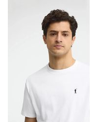 POLO CLUB - Maglietta Bianca A Maniche Corte E Ricamo Rigby Go - Lyst
