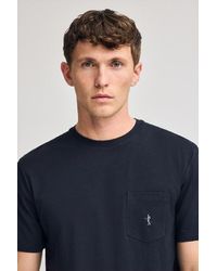 POLO CLUB - Maglietta Blu Marino A Maniche Corte Con Taschino E Ricamo Rigby Best - Lyst