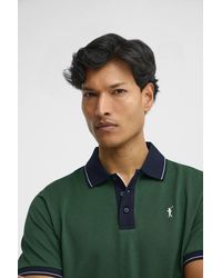 POLO CLUB - Polo Verde Bottiglia Con Dettagli A Contrasto E Ricamo Rigby Go - Lyst