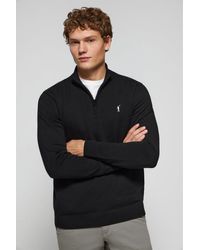 POLO CLUB - Strickpullover Schwarz Mit Hohem Kragen, Reißverschluss Und Rigby Go Logo - Lyst