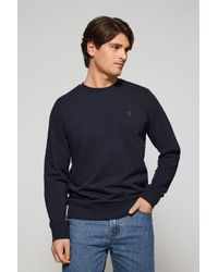 POLO CLUB - Felpa Blu Marino Relax A Girocollo E Ricamo Rigby Go - Lyst