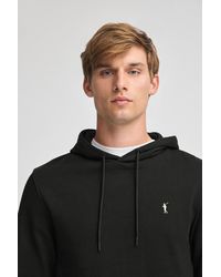 POLO CLUB - Felpa Nera Con Cappuccio, Regular Fit Con Logo Rigby Go - Lyst