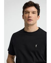 POLO CLUB - Maglietta Nera A Maniche Corte E Ricamo Rigby Go - Lyst