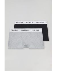 POLO CLUB - Pack Mit Zwei Boxershorts Schwarz Und Grau Mit Logo - Lyst