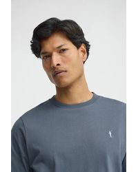 POLO CLUB - Maglietta Blu Denim A Maniche Corto Con Ricamo Rigby Go - Lyst