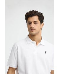 POLO CLUB - Polo Bianca A Maniche Corte Con Logo Ricamato Rigby Go - Lyst
