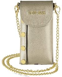 Pop Bag USA Champagne Saffiano Leather Phone Bag - Multicolor