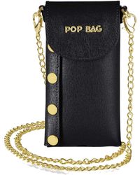 Pop Bag USA Black Saffiano Leather Phone Bag