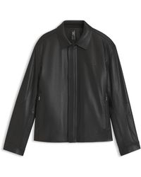 Porsche Lifestyle - Leather Jacket With Concealed Magnetic Closure - Lyst