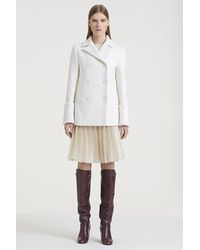 Ports 1961 Button Cuff White Double Breasted Peacoat