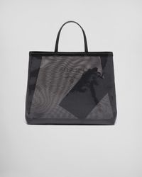 prada small sequined mesh tote bag