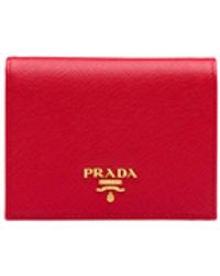 Prada - Small Saffiano Leather Wallet - Lyst