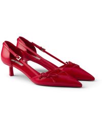 Prada - Open-Side Leather Pumps - Lyst