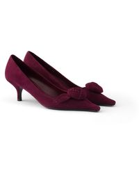 Prada - Suede Pumps, Burgundy - Lyst