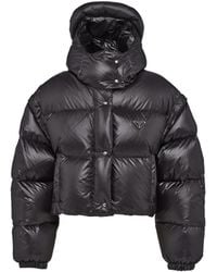 Prada - Re-Nylon Convertible Cropped Down Jacket - Lyst