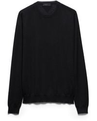 Prada - Jersey De Seda Y Cachemir Con Cuello Redondo, Hombre, Talla - Lyst