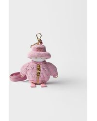 Prada - Soft Robot Knit Keychain Charm - Lyst