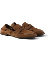 Prada - Shuffle Nubuck Leather Loafers - Lyst