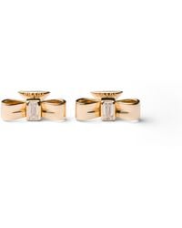Prada - Pendientes De Lazo Eternal: Oro Amarillo Y Diamantes De Laboratorio - Lyst