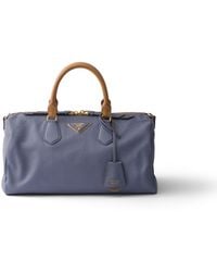 Prada - Evasion Large Leather Top-Handle Bag, Aviation - Lyst