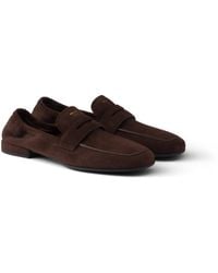 Prada - Mocassin En Daim Tête De Moineau - Lyst