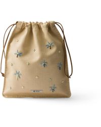 Prada - Wish Embroidered Canvas Pouch - Lyst