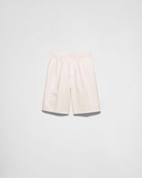 Prada - Nappa Leather Bermudas - Lyst
