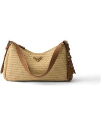 Prada - Aimée Large Crochet And Leather Bag - Lyst