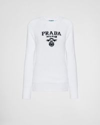 Prada - Cotton Crew-Neck Sweater - Lyst