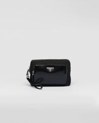 Prada - Re-Nylon And Brushed Leather Pouch - Lyst
