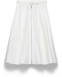 Prada - Chino Midi-Skirt With Zipper - Lyst