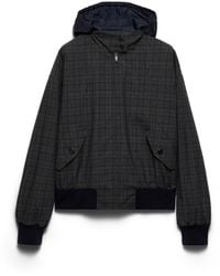 Prada - Prince Of Wales Checked Wool Jacket - Lyst