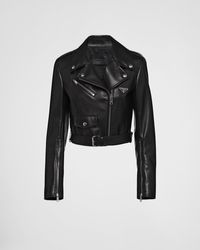 Prada - Nappa Leather Biker Jacket - Lyst