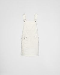 Prada - Dungaree-style Denim Mini Dress - Lyst