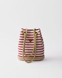 Prada - Mariner Small Striped Fabric Bucket Bag - Lyst