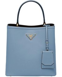 Prada - Medium Saffiano Leather Panier Bag - Lyst