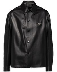 Prada - Nappa Leather Shirt - Lyst
