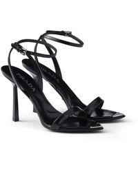 Prada - Brushed Leather Sandals, Size 35 - Lyst