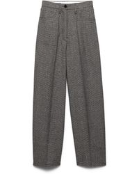 Prada - Prince Of Wales Check Mouliné Wool Pants, Slate - Lyst