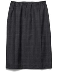 Prada - Checked Wool Midi-Skirt - Lyst
