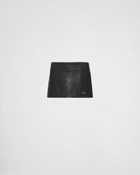Prada - Nappa Leather Miniskirt - Lyst