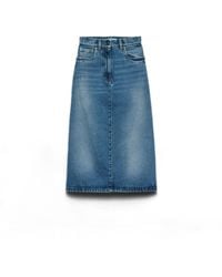 Prada - Flared Denim Skirt - Lyst