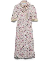 Prada - Floral Print Georgette Dress - Lyst