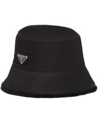 Prada - Bob En Peau Lainée À Logo Triangle - Lyst