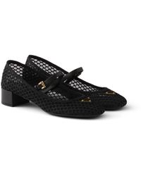 Prada - Low Heel Mesh Fabric Ballerinas - Lyst