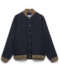 Prada - Chaqueta Bomber De Lana Y Cachemir Doble, Mujer, Talla - Lyst