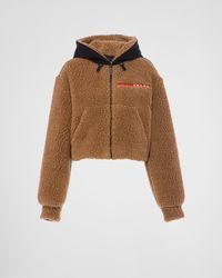 Prada - Cropped Double Fleece Jacket - Lyst