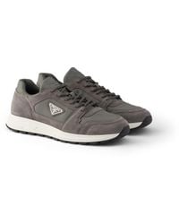 Prada - Prax Suede And Re-Nylon Sneakers - Lyst