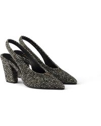 Prada - Chevron Slingback Pumps - Lyst