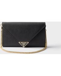 Prada - Saffiano Leather Envelope Clutch - Lyst